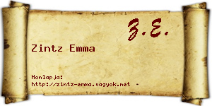 Zintz Emma névjegykártya